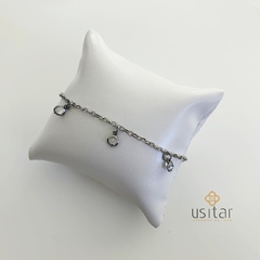 PULSEIRA CRISTAIS AÇO INOX ALEGRIA - PUL0035A