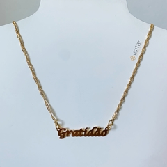 GARGANTILHA GRATIDÃO FOLHEADA EM OURO 18K GRATIDÃO - GARGPGM413 na internet