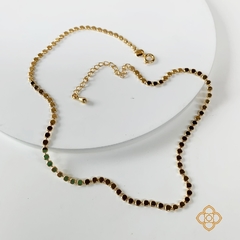 CHOCKER ESPELHADA 32CM FABULOSA FOLHEADA EM OURO 18K - CHO3932D