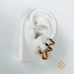TRIO DE ARGOLAS CORAÇÃO FABULOSA FOLHEADA EM OURO 18K - TRIAR038D - comprar online