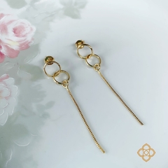 BRINCO ARCO FRANJA FABULOSA FOLHEADO EM OURO 18K - BRJ534D - comprar online