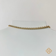 CHOCKER RIVIERA STRASS 32CM FABULOSA FOLHEADA EM OURO 18K - CHO2432D