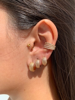 TRIO ARGOLAS FOSCA E LISA FÉ FOLHEADA EM OURO 18K - TRIAR026D - comprar online