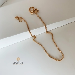 TORNOZELEIRA BOLINHAS FOLHEADA EM OURO 18K- TOR024D