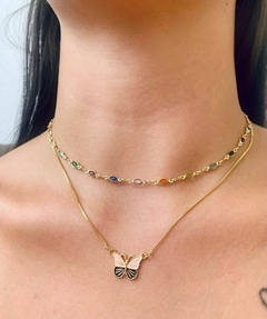 CHOCKER MINI PEDRARIA COLORIDA CELEBRAR - CHO0056D - Usitar Adornos de Luxo