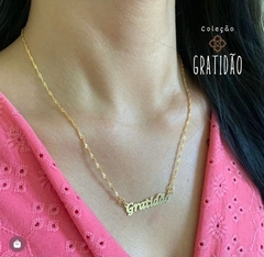 GARGANTILHA GRATIDÃO FOLHEADA EM OURO 18K GRATIDÃO - GARGPGM413