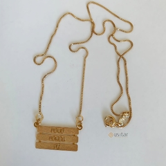 GARGANTILHA FOCO, FORÇA E FÉ FOLHEADA A OURO 18K - GARGPV639D - comprar online