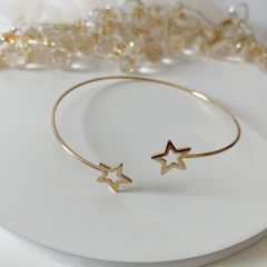 BRACELETE REGULAVEL ESTRELA FOLHEADO EM OURO 18- BRAC017D na internet