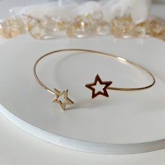 BRACELETE REGULAVEL ESTRELA FOLHEADO EM OURO 18- BRAC017D
