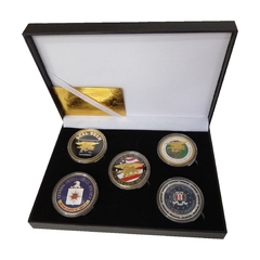 LOTE Conjunto Estojo 5 Moedas Agencia de Segurança e SEAL's Militar - comprar online