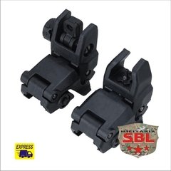 Alça e massa de Mira rebatível escamoteável para Trilho de 20 mm - MILITARIA SBL 