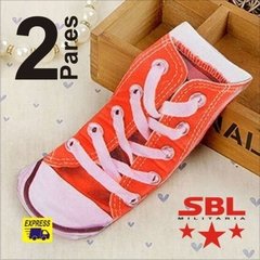 2 Pares, Meias Tênis All Star cano baixo