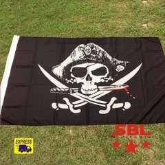 Bandeira de Capitão Pirata com faca na boca - MILITARIA SBL 