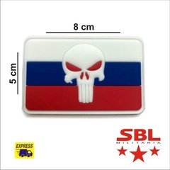 Patch PVC Emborrachado Rússia Punish Caveira Bandeira - comprar online