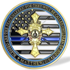 Moeda Police Officer Policial Cruz Blue Line