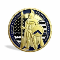 Moeda Blue Line Police Officer Homenagem Comemorativa ao Policial - comprar online