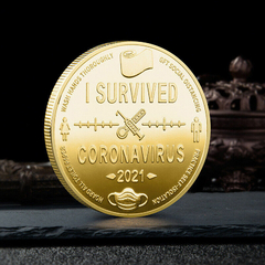 Moeda Funny Coin COVID 19 Coronavirus Eu sobrevivi ao Corona na internet