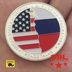 MOEDA ENCONTRO PELA PAZ: EUA E RÚSSIA Prata COMEMORATIVA
