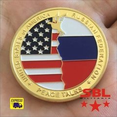 Moeda encontro pela paz EUA e Rússia Dourada Comemorativa - comprar online