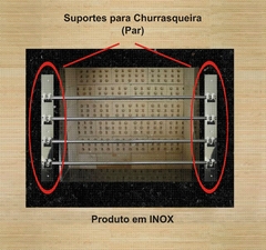 Kit Suporte Inox para Churrasqueira