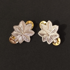 Par Insígnia Divisas Major Pin Broxe Metal - Prata na internet