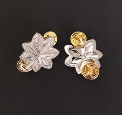 Par Insígnia Divisas Major Pin Broxe Metal - Prata - MILITARIA SBL 