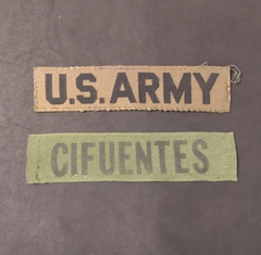 Lote com 2 Patches Tarjas Tarjetas US ARMY - Guerra do Vietnã + Brinde
