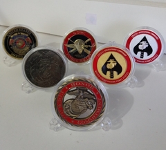 LOTE de 6 Moedas Militares US MARINES Comemorativa Ouro - comprar online