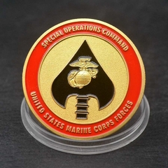 Moeda Marines Force Comando de Operações Especiais Comemorativa Ouro