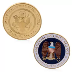 Moeda NSA Agencia Nacional de Segurança dos EUA Dourada