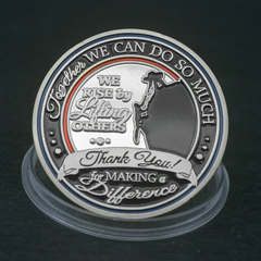 Moeda Medalha Obrigado "Você Faz a diferença" Premiação Honraria Homenagem Condecoração Presente Agradecimento Prata na internet