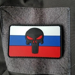 Imagem do Patch PVC Emborrachado Rússia Punish Caveira Bandeira