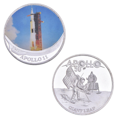 LOTE Conjunto Estojo 5 Moedas Comemorativas 50 anos da Apollo 11 NASA