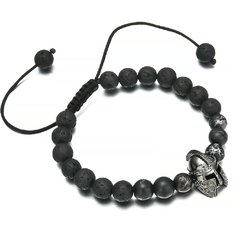 Puseira Molon Labe Capacete elmo e Pedra Vulcânica - comprar online