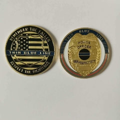 Moeda Blue Line Policial Police Officer Homenagem Comemorativa na internet