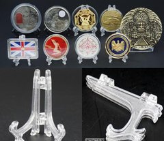 Suporte Expositor Acrílico para moedas e medalhas (Unitário ou quantidades) na internet