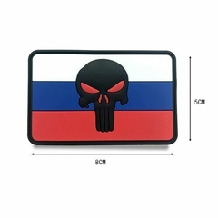 Patch PVC Emborrachado Rússia Punish Caveira Bandeira - MILITARIA SBL 