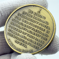 Moeda Ephesians 6:10-12 Soldado US Marines Fé - comprar online