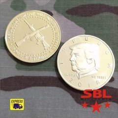 Imagem do Moeda Donald J. Trump Comemorativa Rifles Armas Ouro 2018