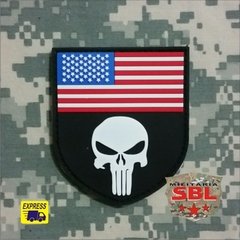 Patch Emborrachado Bandeira USA Punish Caveira na internet