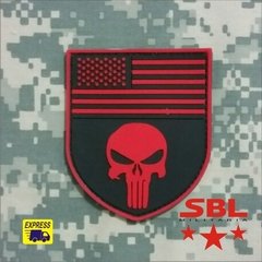 Imagem do Patch Emborrachado Bandeira USA Punish Caveira