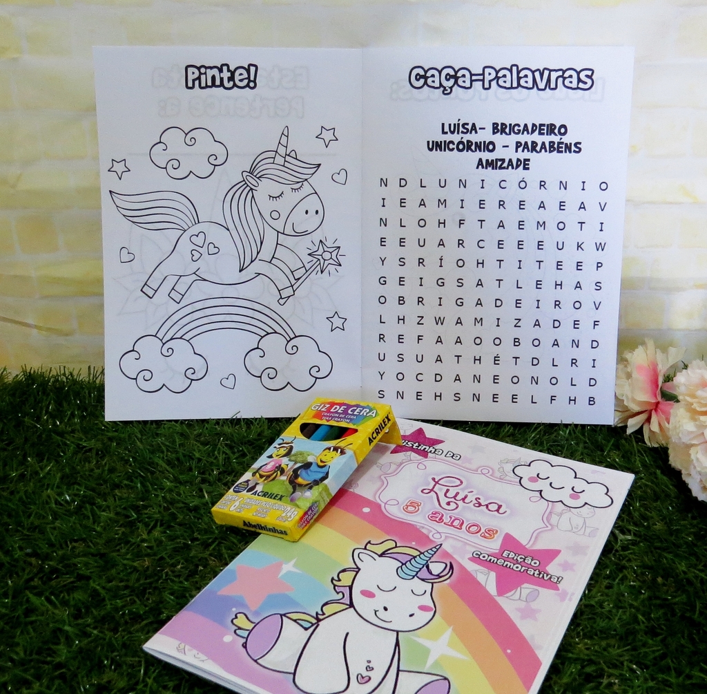 Kit 10 revistinhas de colorir unicornio lembrancinha unicórnio