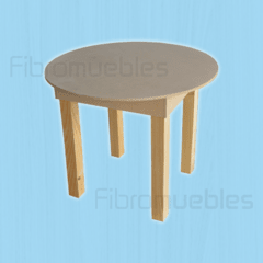 Mesa infantil redonda con pata de pino