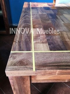 Imagen de Mesa "Diseño" 1,40x1,40m con 8 Sillas Nahiara. Juego De Comedor Algarrobo.
