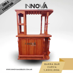 Barra bar con copero 100% Algarrobo - INNOVA Muebles