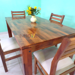 Mesa Alistonada de Algarrobo de 1.40 x 0.80 m. con 4 sillas modelo "Giuliana" en internet