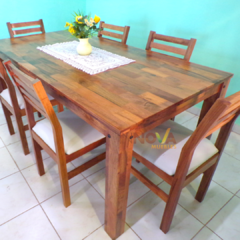 Mesa Alistonada 1.80 x 0.90 m. con 6 sillas "Giuliana" tapizadas en internet