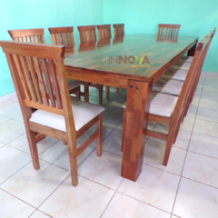 Mesa Alistonada de 3.00 x 1.10 m. y 12 Sillas modelo "Fiorella" - INNOVA Muebles