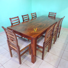 Mesa Alistonada de 2.00 x 0.90 m. + 8 sillas "Lucia"