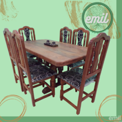 Juego de comedor con 6 sillas "TAMARA" Tapizadas. en internet
